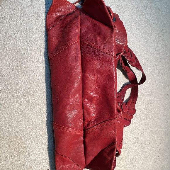 Junior Drake soft Deep Red Leather handbag - Picture 9 of 11